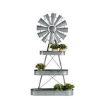 GALVANISED WINDMILL W/OVAL SHELVES